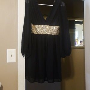 Black and gold dress